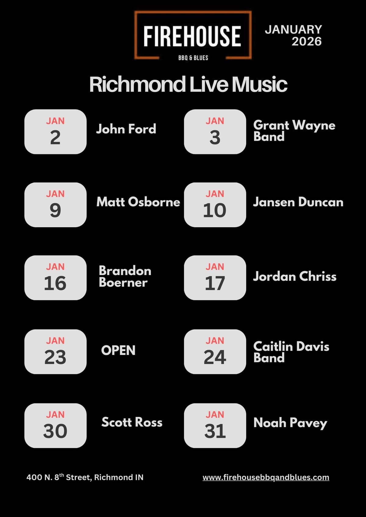 January Live Music